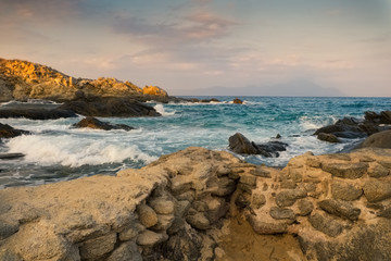 Beautiful shore and rocks in Greece