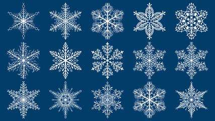 Set of Christmas snowflakes
