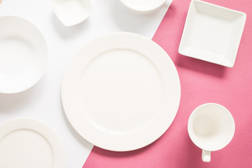Set of blank white  kitchen ware