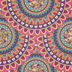 Ornate floral seamless texture, endless pattern with vintage mandala elements.