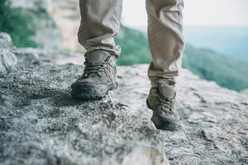 Walking on cliff surface