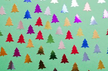 Abstract christmas background. Colorful Christmas trees