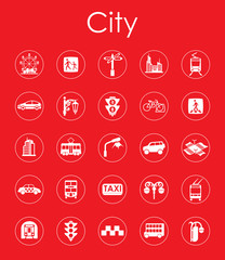 Set of city simple icons
