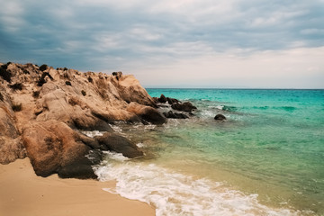 Beautiful shore and rocks in Greece