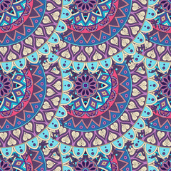 Ornate floral seamless texture, endless pattern with vintage mandala elements.