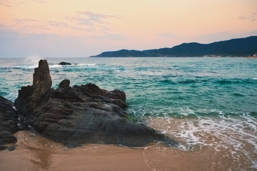 Beautiful shore and rocks in Greece