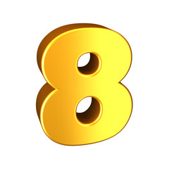 Golden letter. High quality 3D render. Isolated on white.