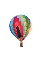 Colorful hot air balloon isolated on white background, clipping