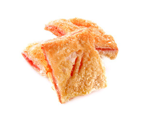 Pineapple pie on white background