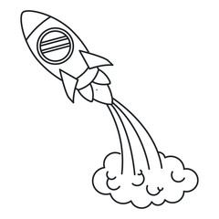 rocket startup launcher isolated icon vector illustration design
