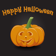 Fun card for Halloween with a pumpkin-simpleton