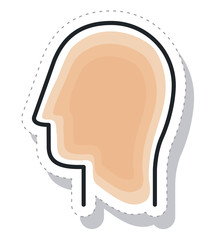 young man profile isolated icon vector illustration design