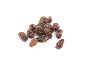 Rasins on white background
