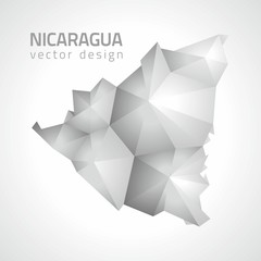 Nicaragua polygonal perspective vector map