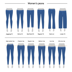 Collection of  women's jeans