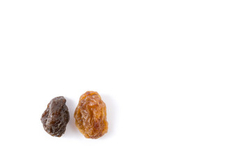 Rasins on white background