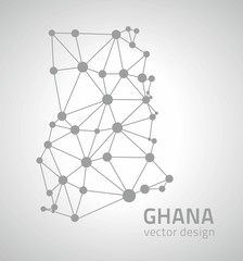 Ghana outline dot grey vector map