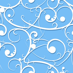 White baroque seamless pattern in victorian style