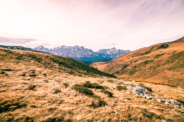Autumn morning in the alps