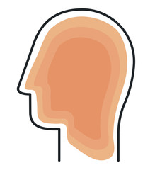 young man profile isolated icon vector illustration design