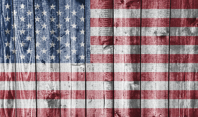 Obraz premium Fahne auf verwittertem Holz