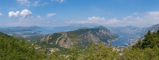 Big panorama Kotor bay from mount Lovchen.