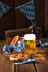 oktoberfest pretzel and beer