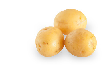 potato on white background