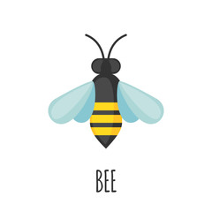 Bee icon in flat style.