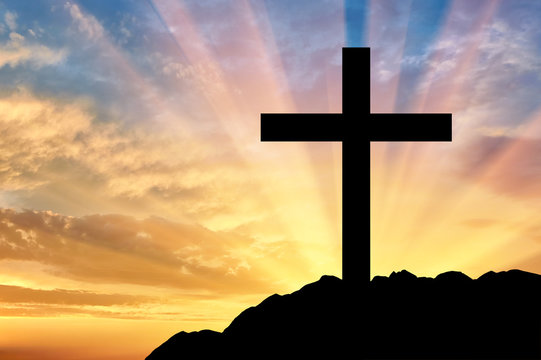 Religion Christianity. Cross silhouette