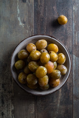 Fresh plums on a plate
