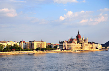 Parliament of Budapest on Danube river