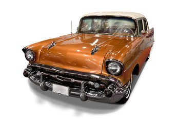 Isolated old car  - clipping path included