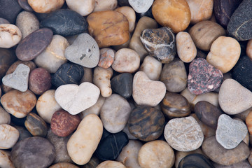 Hearth shape pebble stone colorful artistic background