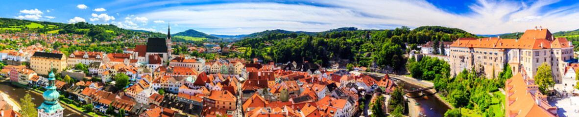 Fototapeta na wymiar View of old Bohemian city Cesky Krumlov, Czech Republic. UNESCO World Heritage Site