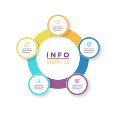 Five steps infographics. Vector design element.