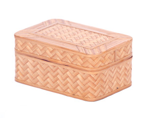 Vintage sea grass box separated on white background