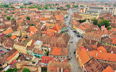 Obraz premium Old roofs of Sibiu city centre