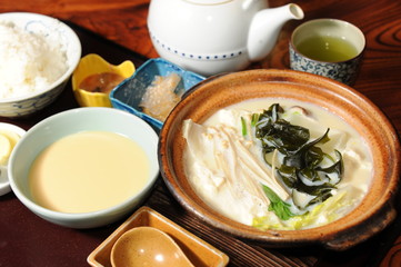 Pavilion Hot spring boiled tofu Food Japan