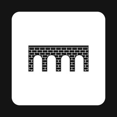 Brick bridge icon in simple style isolated on white background. Construction symbol