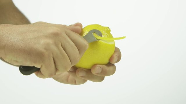 Peeling lemon skin