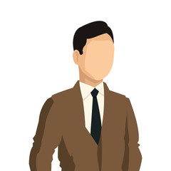 flat design faceless businessman icon vector illustration