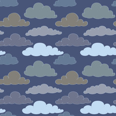 sky with clouds cartoon style background, seamless pattern. design for children products, cards, banners.