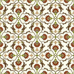 Seamless spring flower vector wallpaper pattern.