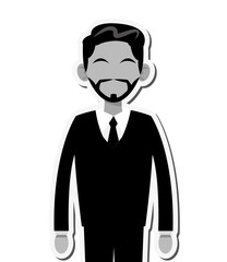 flat design faceless businessman icon vector illustration