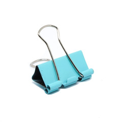 light blue binder clip