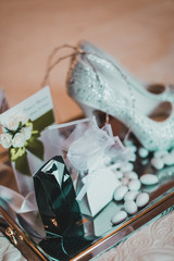Wedding details. Bride accessories