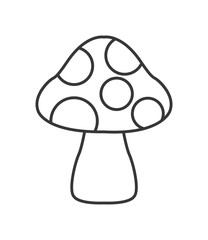 flat design mushroom spots icon vector illustration