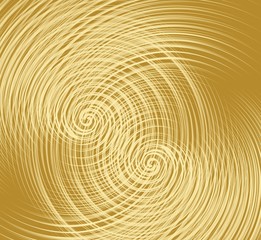 Golden texture with overlapping fine spiral shapes, decorative metallic texture