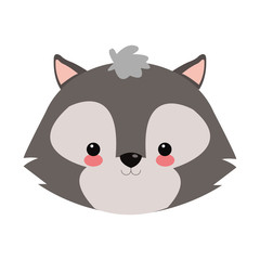flat design cute skunk cartoon icon vector illustration